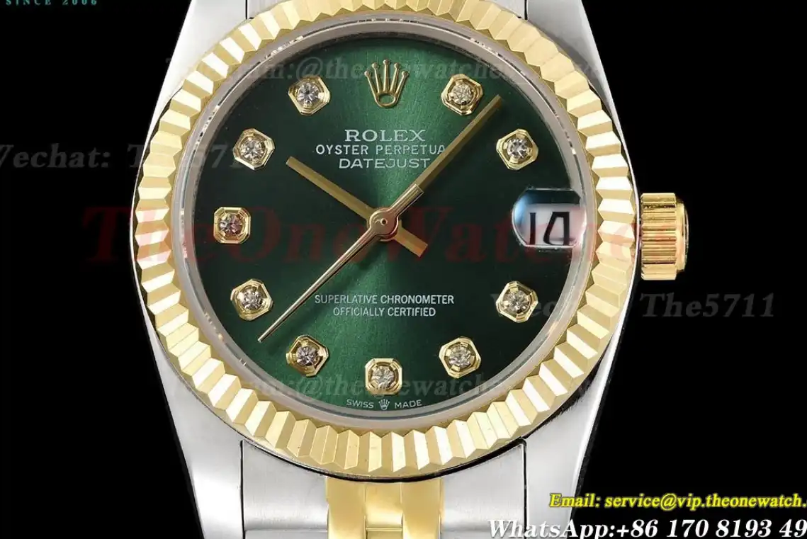 Datejust 31mm 278273 YG SS Green Dia GDF MY8215