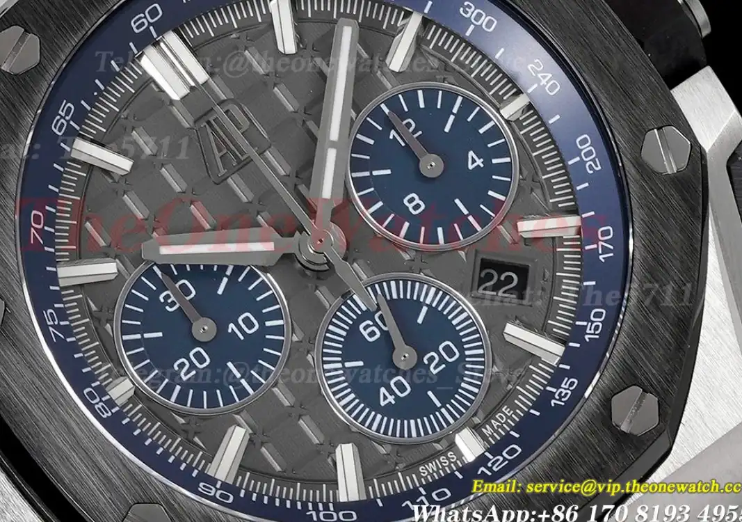 Royal Oak Offshore Chrono 43mm SS RU Grey Blue APF A7750