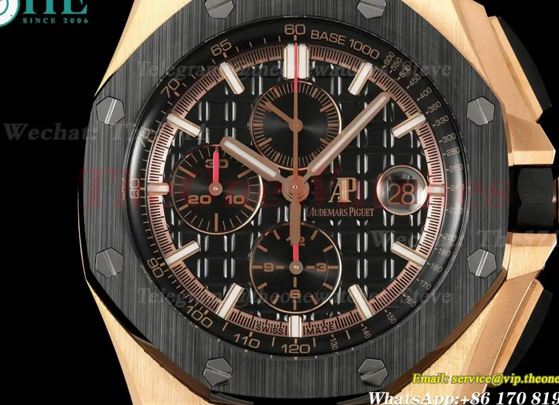 Royal Oak Offshore 26401RO 44mm RG RU Black Dial TKF A7750