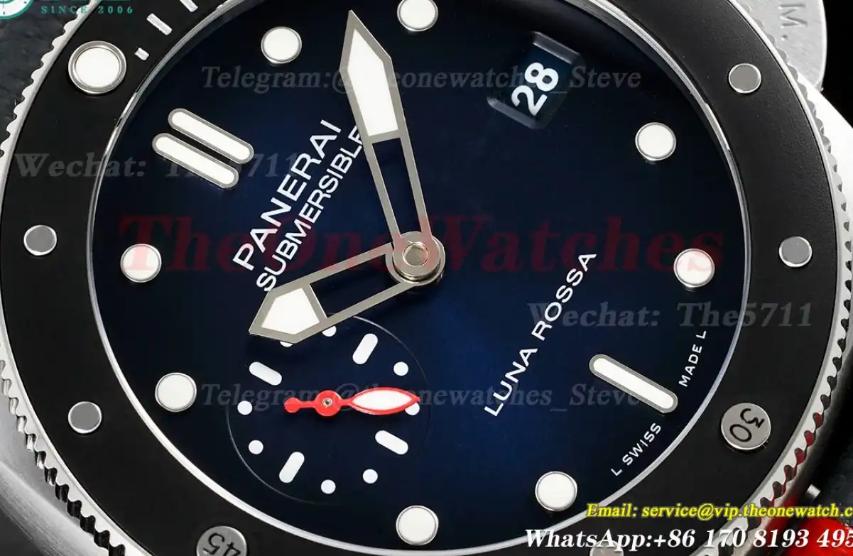 Submersible PAM1565 Luna Rossa 42mm SS RU Blue Dial VSF P900