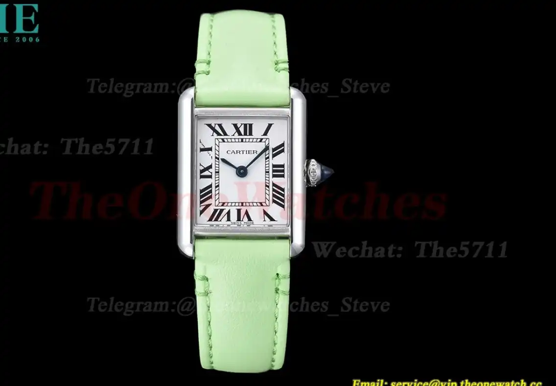 Tank Must Small SS LE White dial On Green Leather Strap K11F Quartz