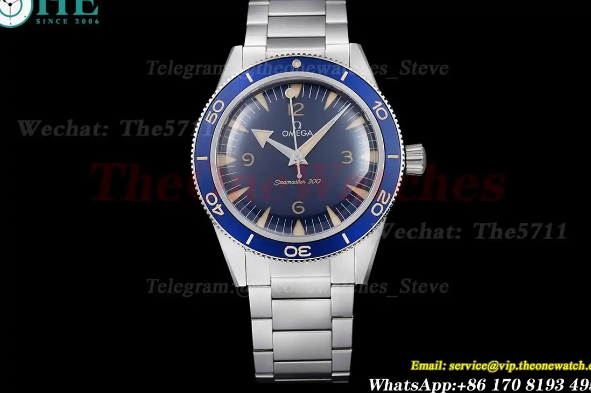 Seamaster 300m 41mm No Date SS SS Navy Blue Dial VSF A8912