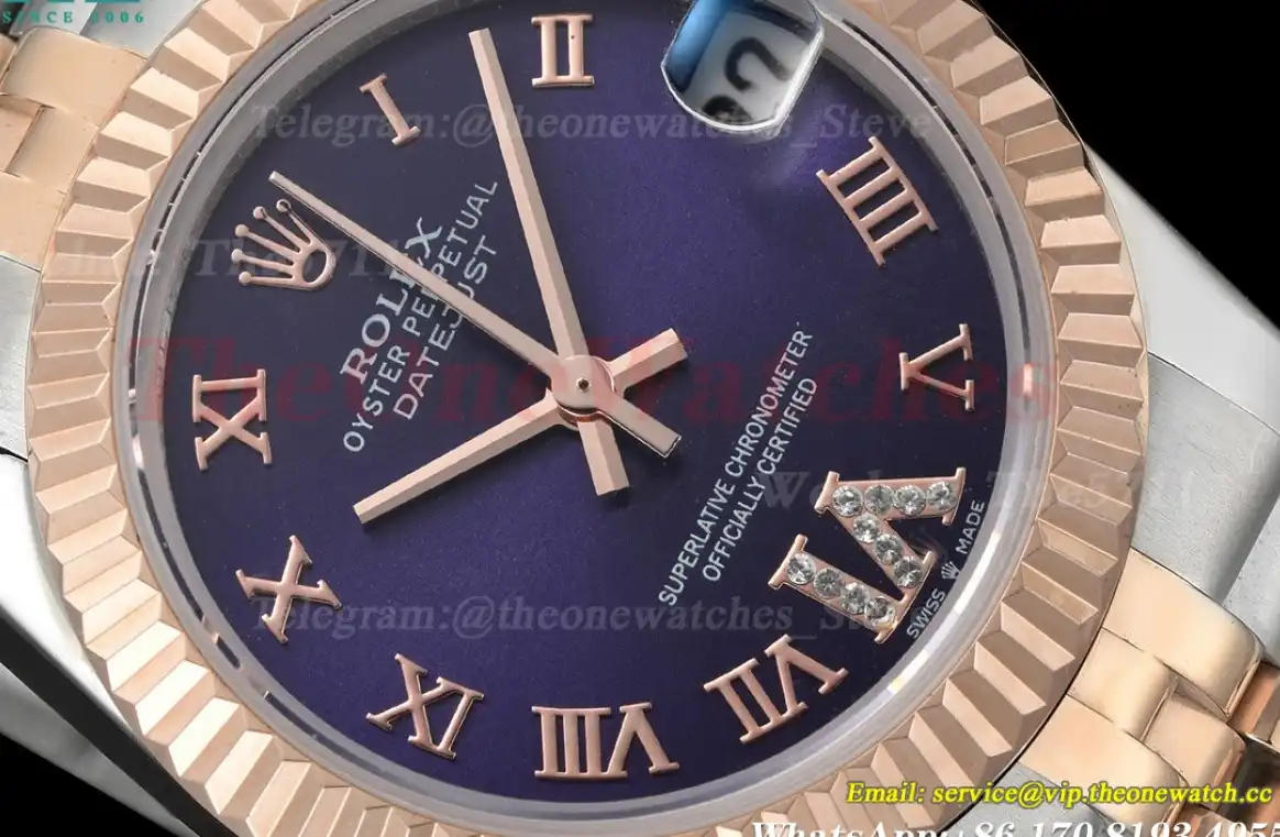 Datejust 28mm RG SS Purple Rmn GDF MY8215