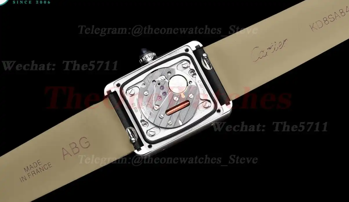 Tank Must Small Diamond Bezel On Black Satin Strap K11F Quartz