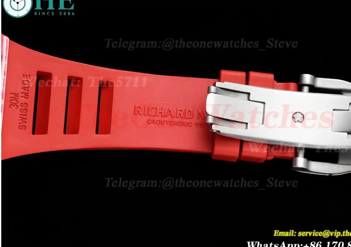 RM35-02 Skeleton Dial With Red Rubber Strap T+F Clone RMUL2