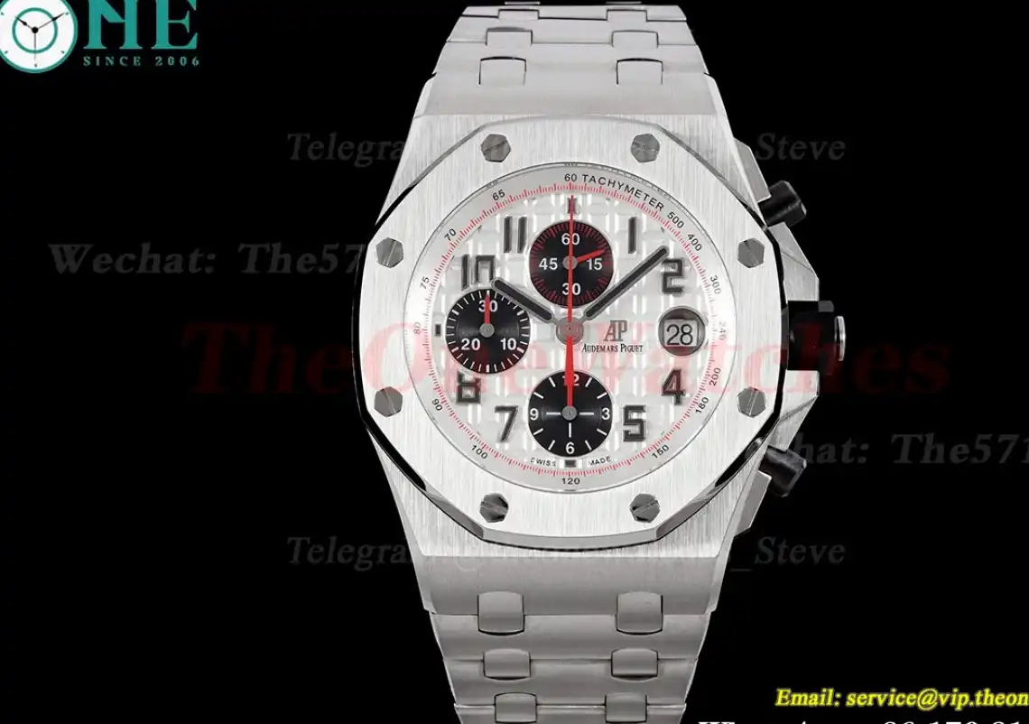 Royal Oak Offshore 42mm SS SS White Blk APF A7750