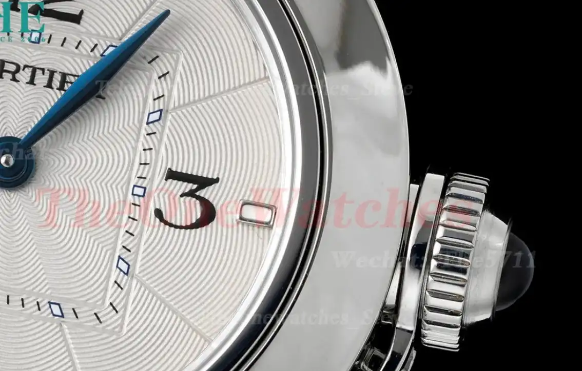 Pasha De Cartier Ladies 30mm Grey SS LE White Dial AF Quartz