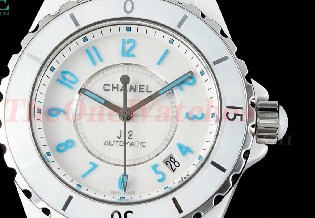 J12 38mm White Ceramic Cer White Blue HTF A2892