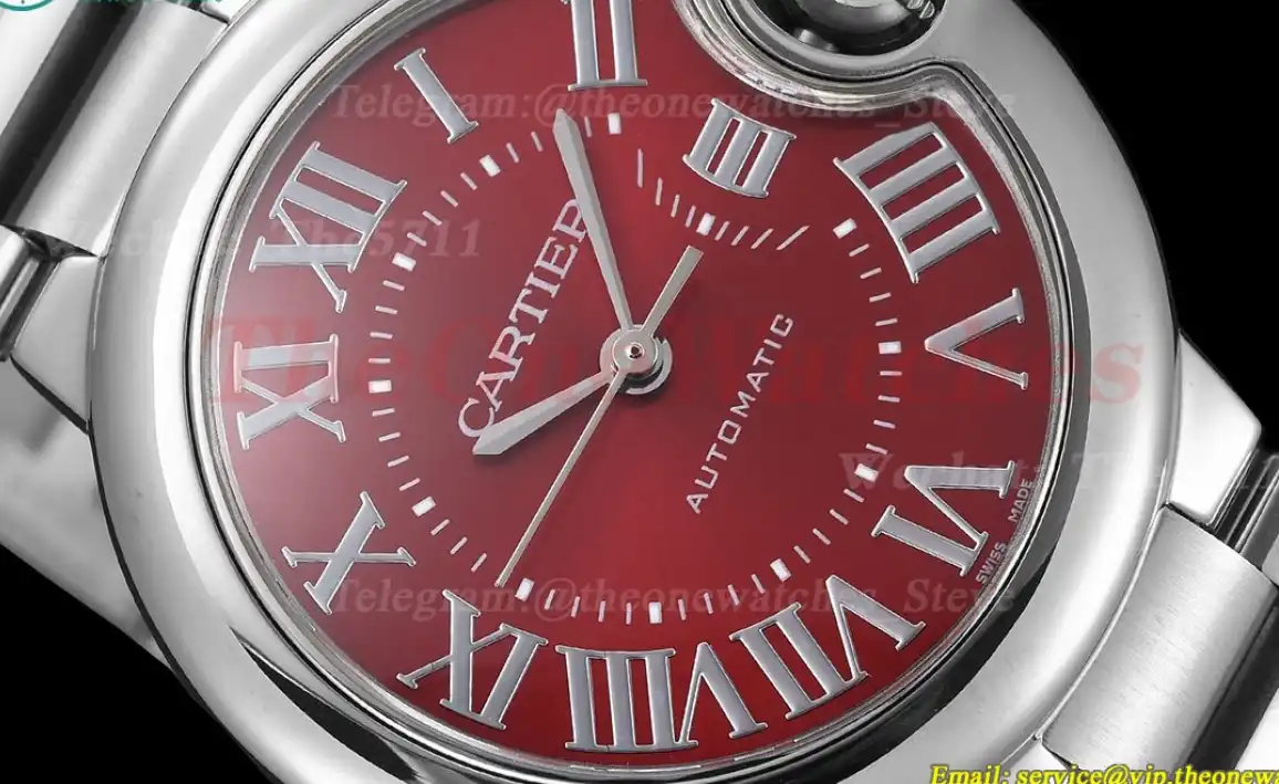 Ballon Bleu De Cartier 33mm SS SS Red Rmn GDF NH05