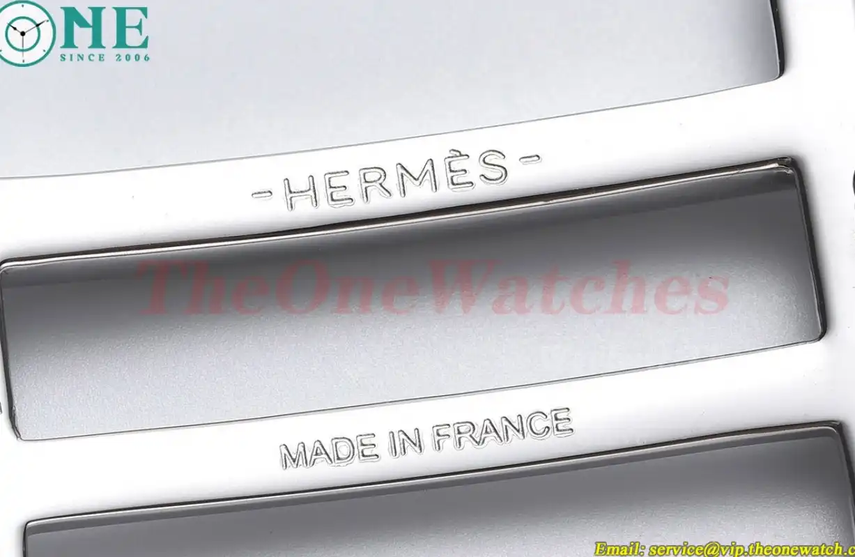 Silver Hermes SS Buckle on Black Leather Belt 3.8cm