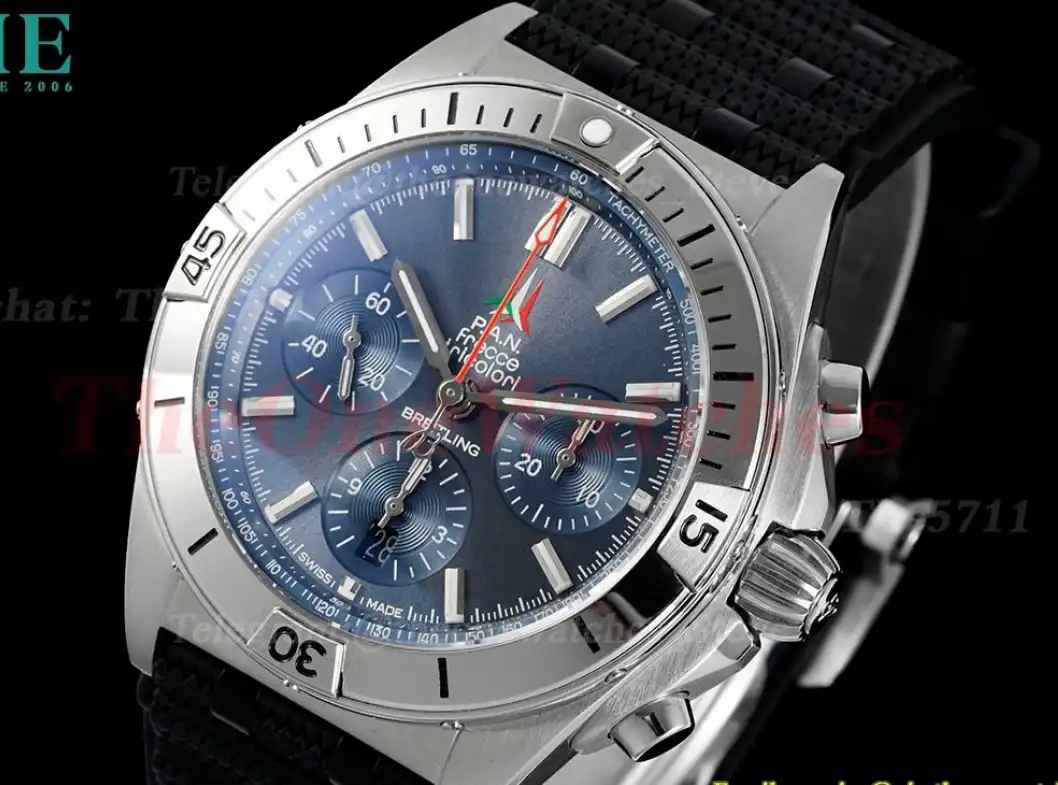 Chronomat B01 Frecce Tricolori 42MM Blue Dial on Rouleaux Rubber Strap TF A7750