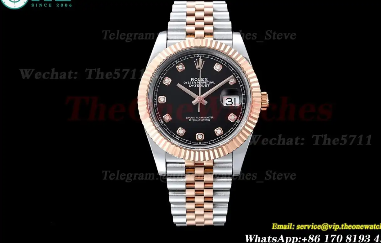 Datejust 126231 36mm Black Dia SS RG GMF A2824