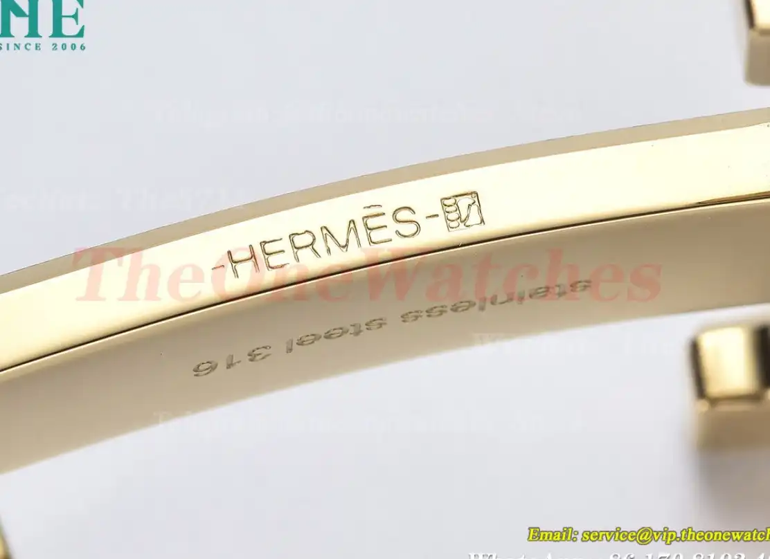 YG Hermes SS Buckle on White Black Leather Belt 3.8cm