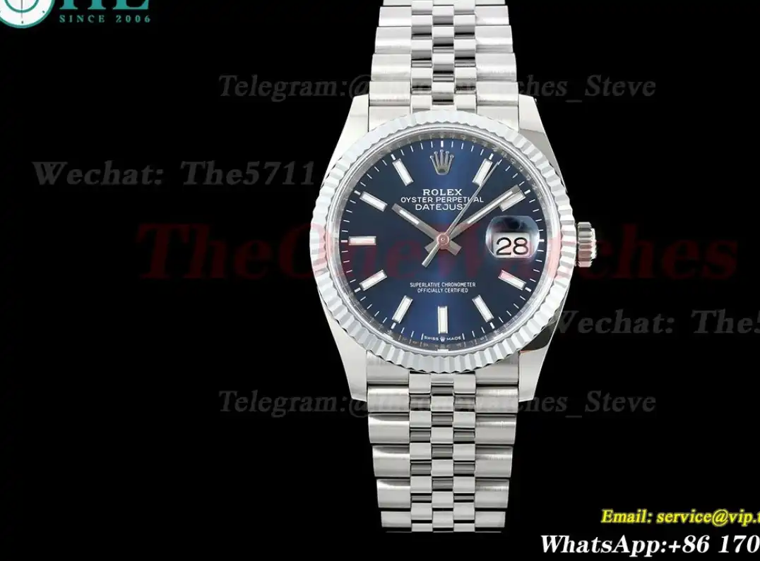 Datejust 126234 36mm Jub SS SS Blue Stk JQF VR3235