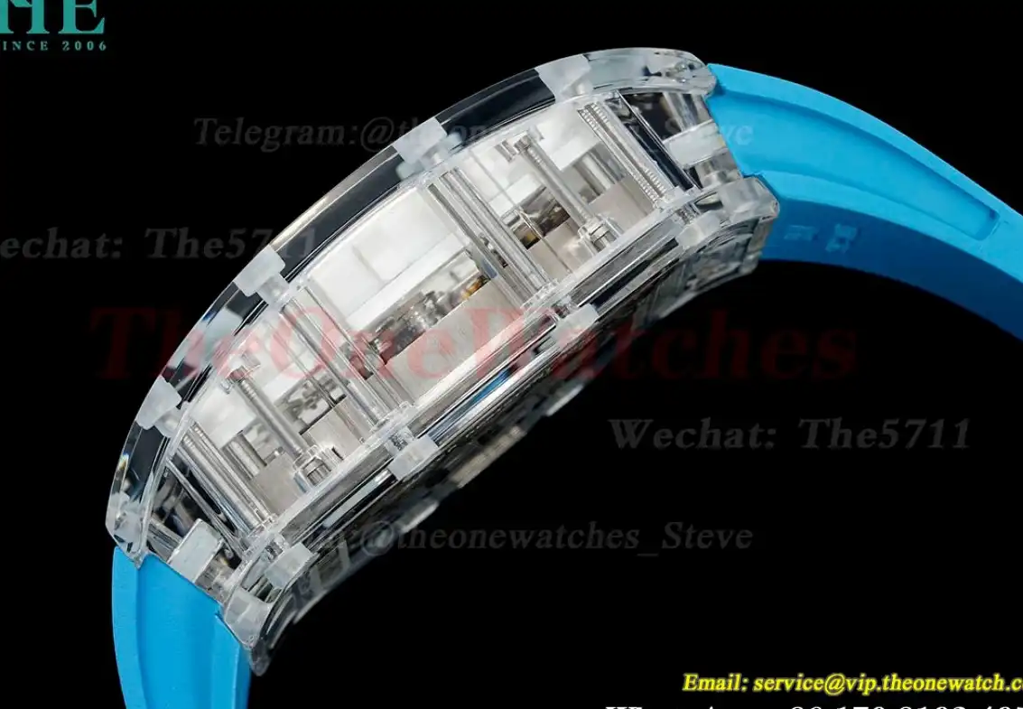 RM56-01 44mm Skeleton Dial on Blue Rubber Strap RMF Tourb