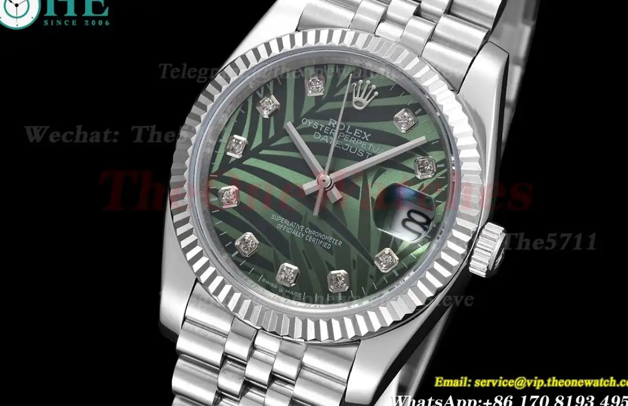 Datejust 126234 36mm Jub SS SS Green Palm Motif GDF MY8215