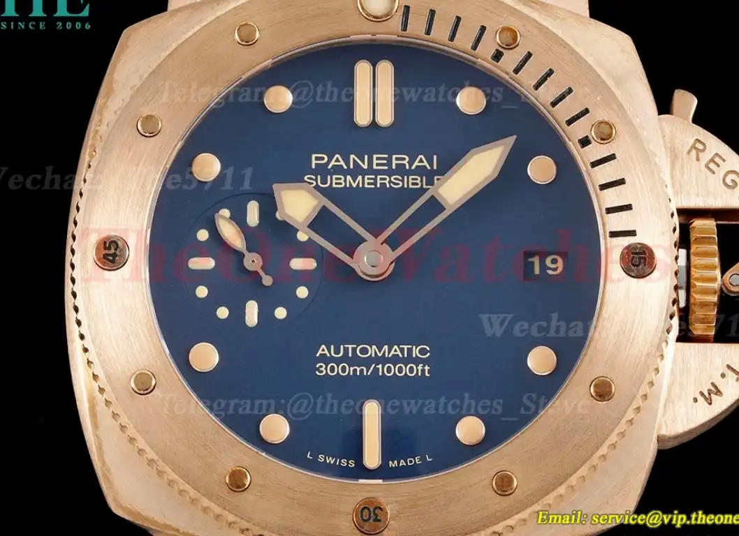 Submersible Pam1074 Bronzo 42mm BR LE Blue Dial VSF P900