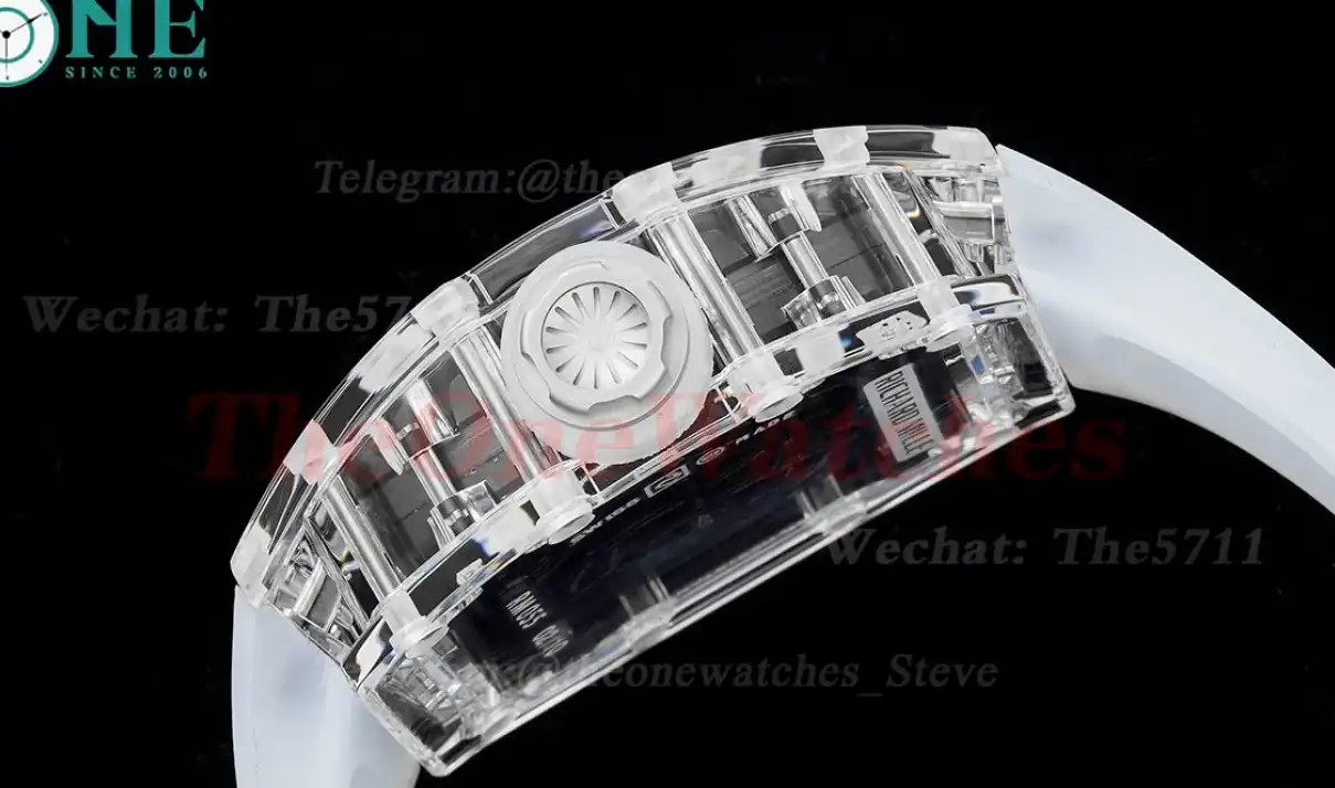 RM055 Transparent  Skeleton Dial on Transparent  Rubber strap Sonic Clone RMUL2