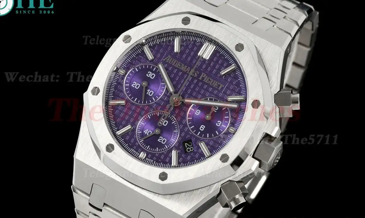 Royal Oak Chrono 26240BC 41mm SS SS Purple Stk BF A7750