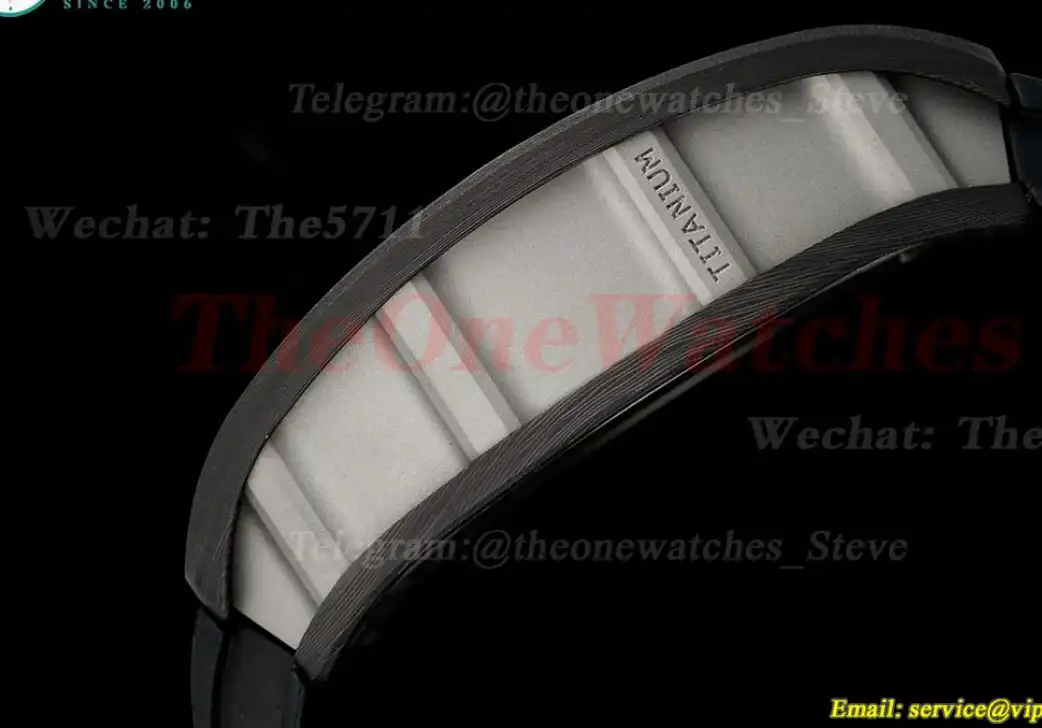 RM055 NTPT RU  White Blk Rehaut on Black Rubber Strap ZF RMUL2 Super Clone