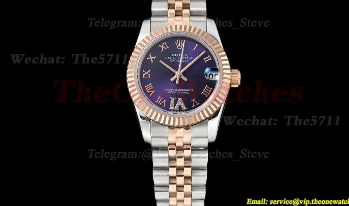 Datejust 28mm RG SS Purple Rmn GDF MY8215