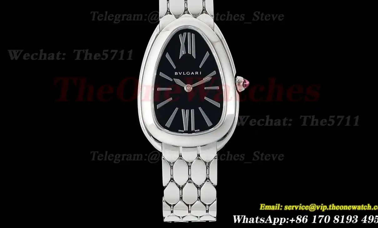 Serpenti Seduttori 33mm SS SS Black Dial BVF Swiss Qtz