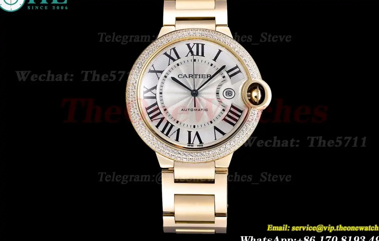 Ballon Bleu De Cartier 42mm Dia YG YG White Dial GDF MY8215