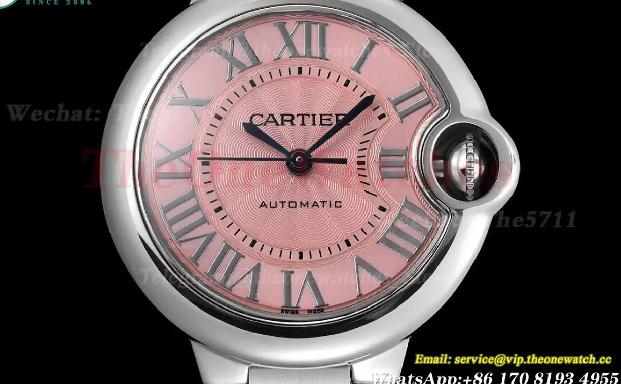 Ballon Bleu De Cartier 33mm SS SS Pink Rmn GDF NH05