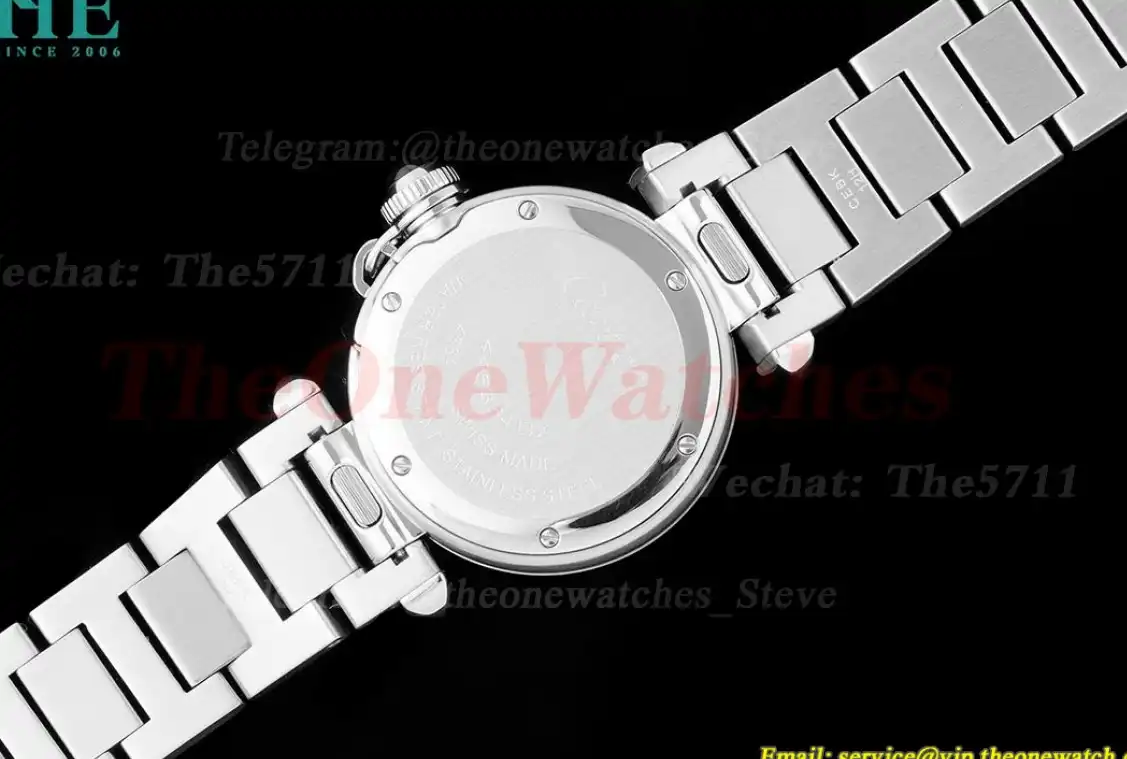 Pasha De Cartier Ladies 30mm SS SS White Dial AF Quartz