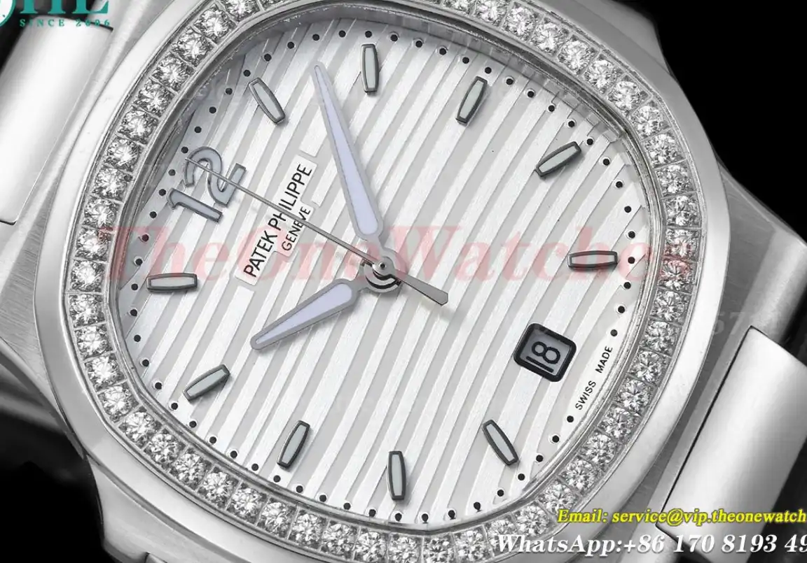 Nautilus 40mm Diamond SS LE White Textured Dial GDF MY8215