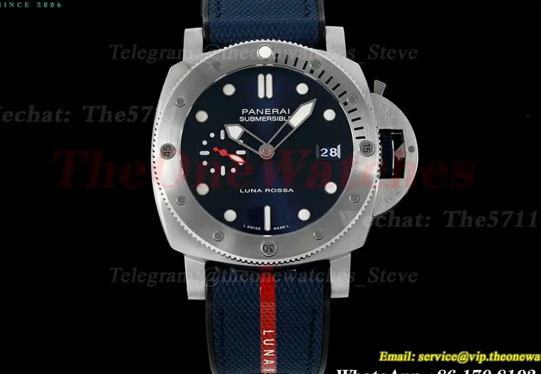 Submersible PAM1391 Luna Rossa 44mm SS RU Blue Dial VSF P900