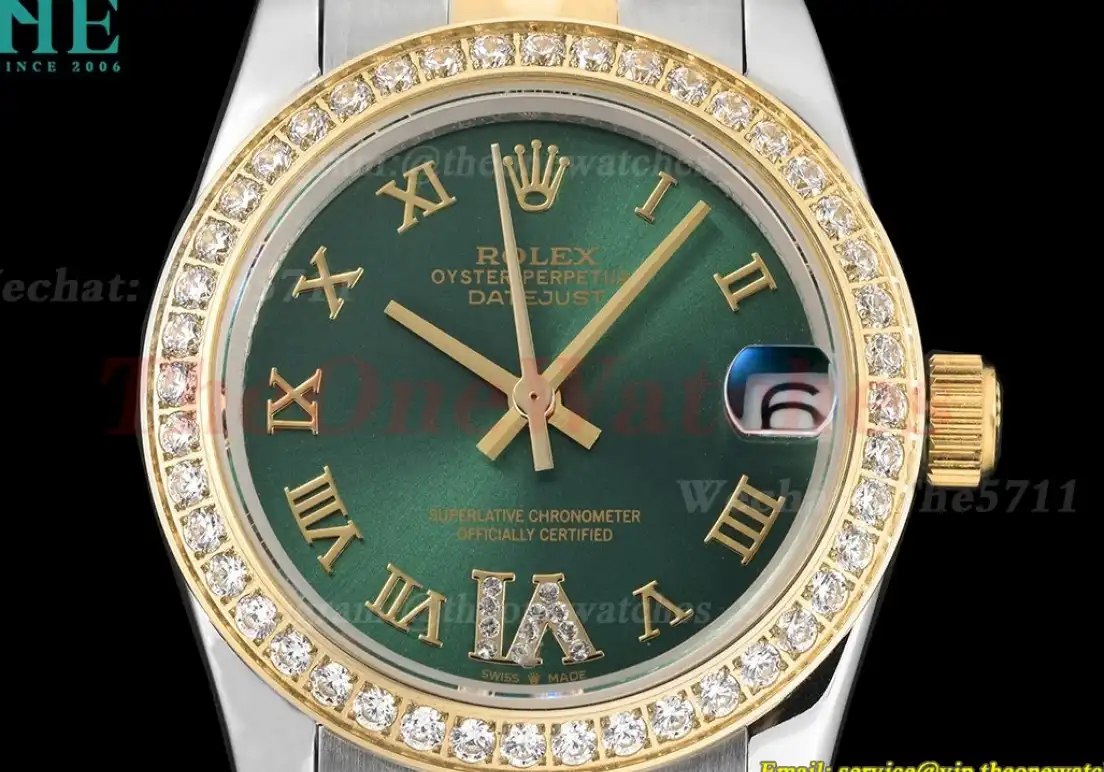 Datejust 28mm Dia YG SS Green Rmn GDF MY8215