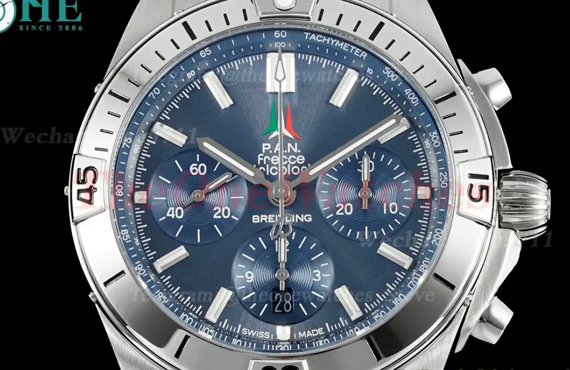 Chronomat B01 Frecce Tricolori 42MM SS RU Blue Stk TF A7750