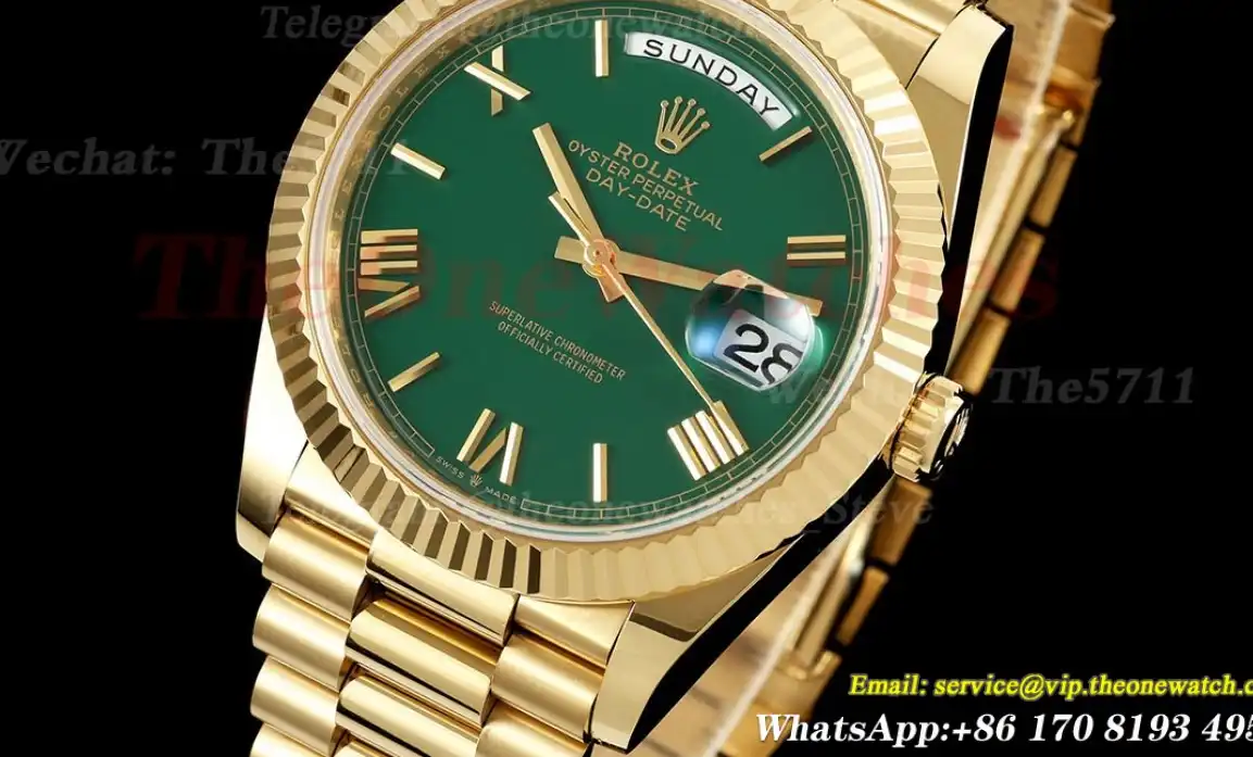 DayDate 228238 40mm YG YG Green Rmn NOOB A2836(Gain Weight)