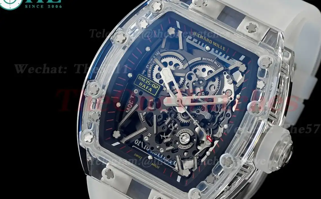 RM035-02 Skeleton Dial on Transparent Strap RMF RMAL1