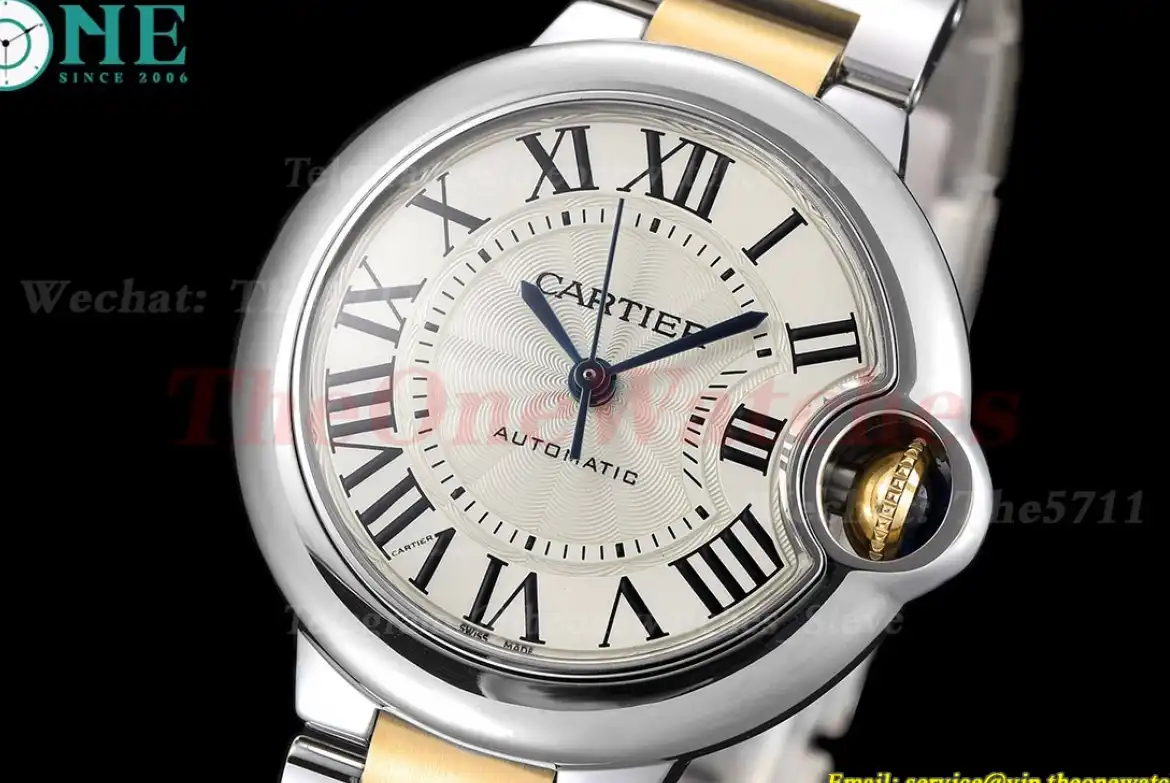 Ballon Bleu De Cartier 33mm YG SS Silver Dial Oyster GDF NH05