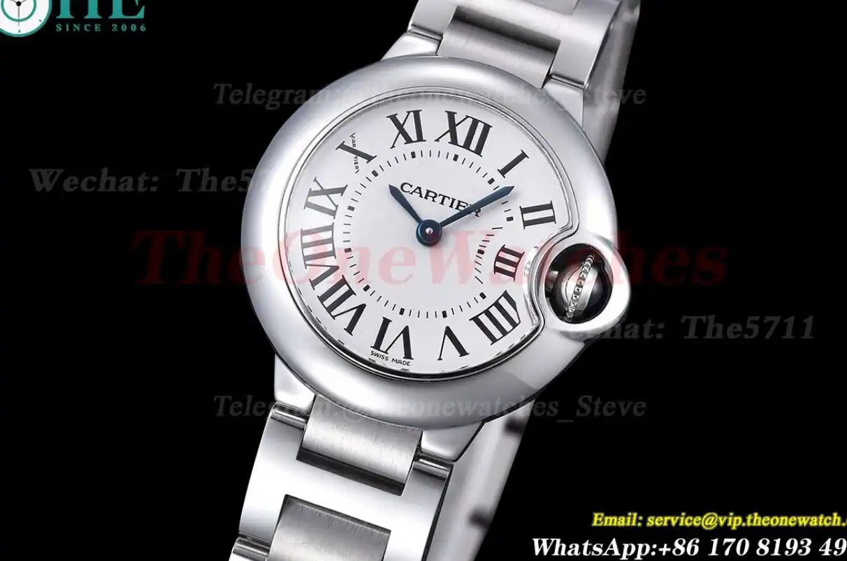 Ballon Bleu Ladies 28mm SS SS White Dial V6F Qtz