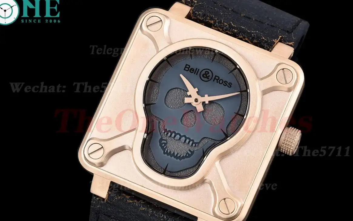 Bell & Rose Instruments BR01 46mm Bronze Case on Black Leather Strap BRSF A2824