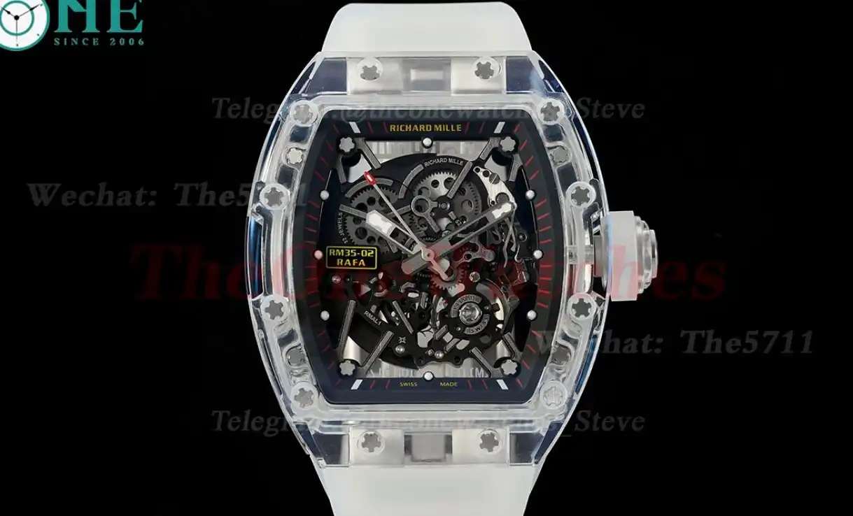 RM035-02 Skeleton Dial on Transparent Strap RMF RMAL1