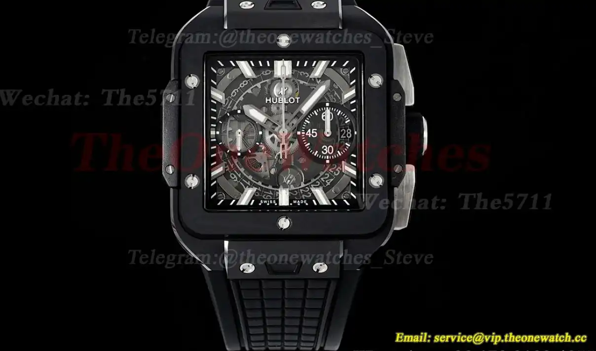 Square Bang Unico 42mm Black Cer RU Skeleton Dial BBF HUB1280A