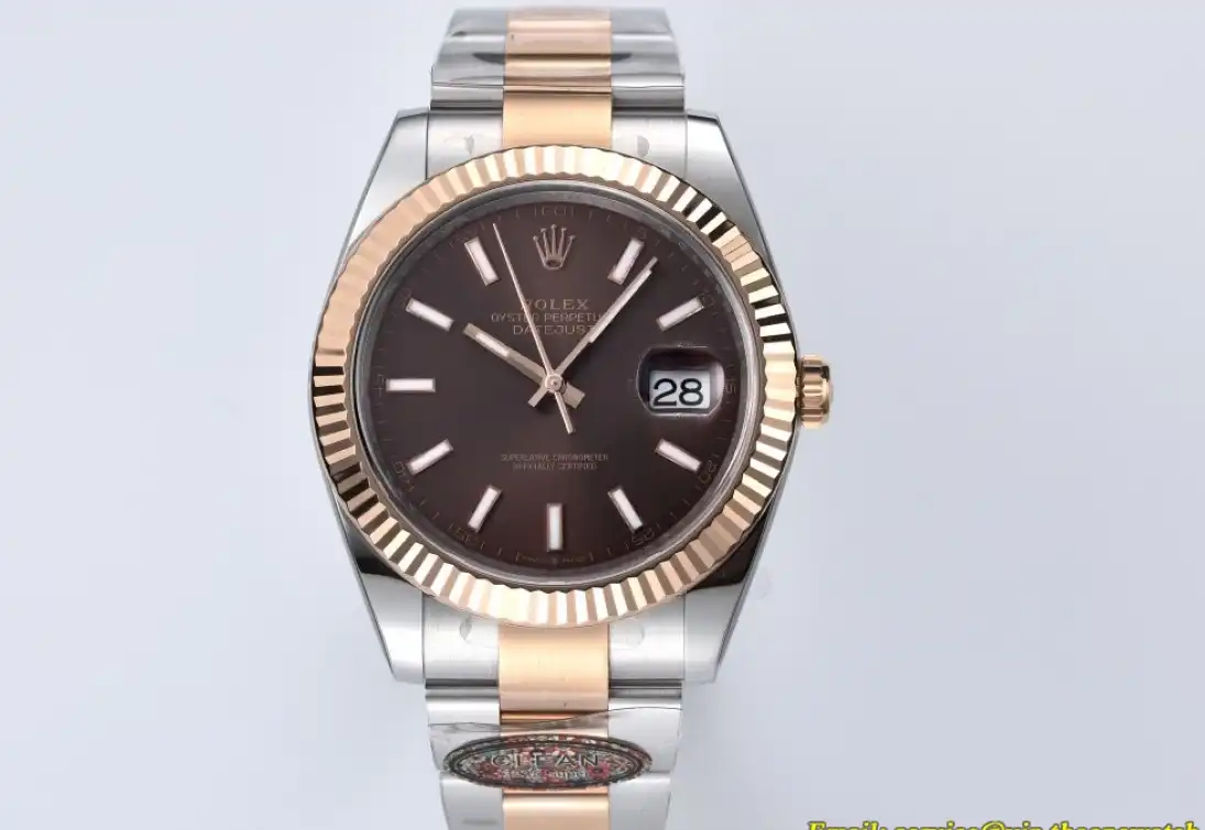 Datejust 126331 41mm Oys RG SS Brown Stk Clean SH3235