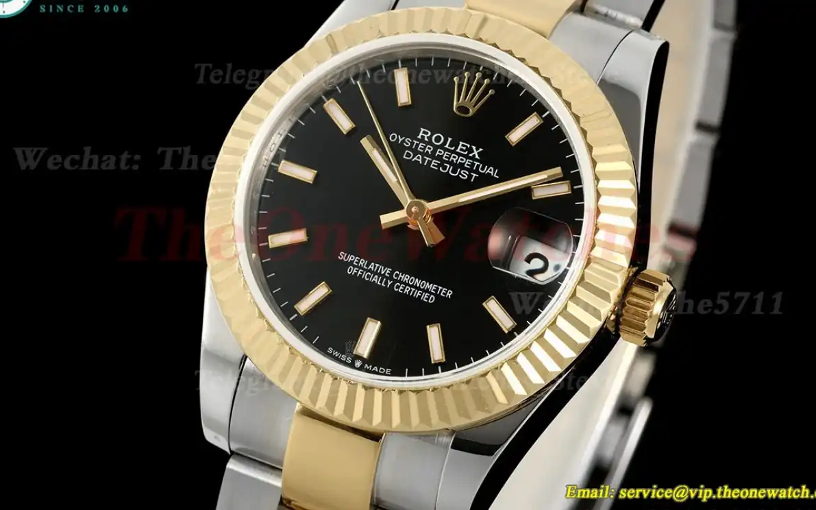 Datejust 178313 31mm Jub YG SS Black Stk GMF A2824