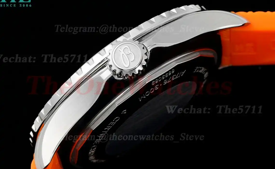 Superocean 42mm SS RU Colorful Dial on Orange Rubber Strap TF A2824