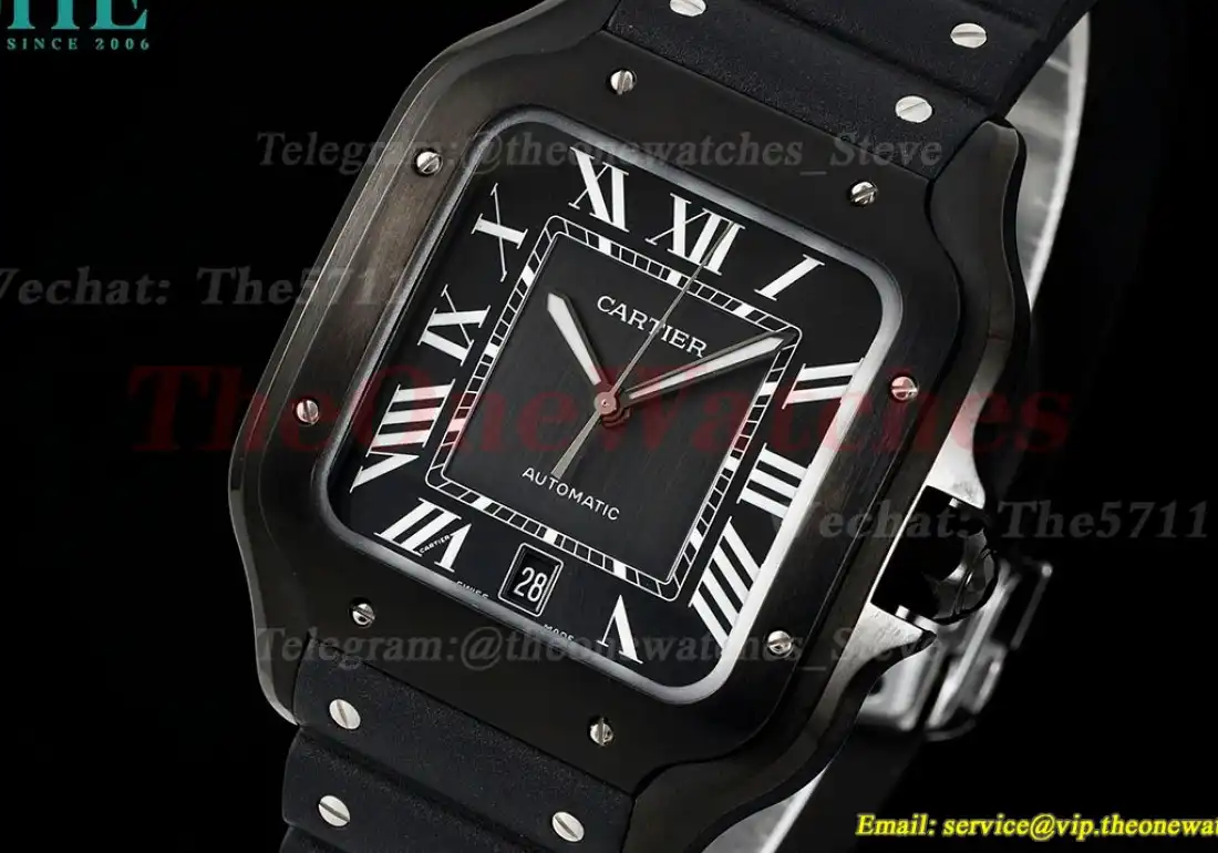 Santos De Cartier Mens XL 40mm PVD RU Black Dial BVF MY9019