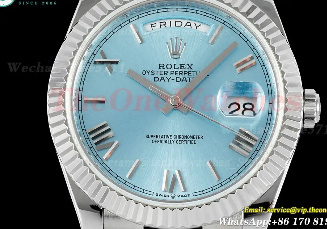 DayDate 228236 40mm SS SS Ice Blue Rmn KF VR3255(Gain Weight)