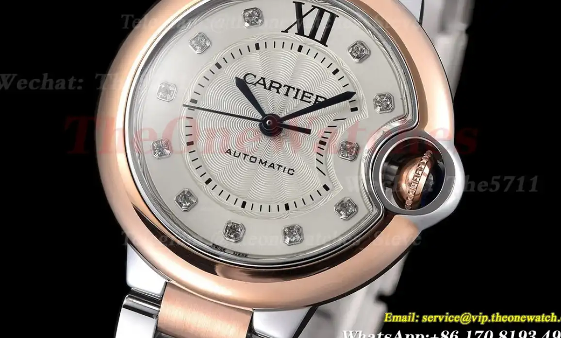 Ballon Bleu De Cartier 33mm RG SS Silver Dia GDF NH05