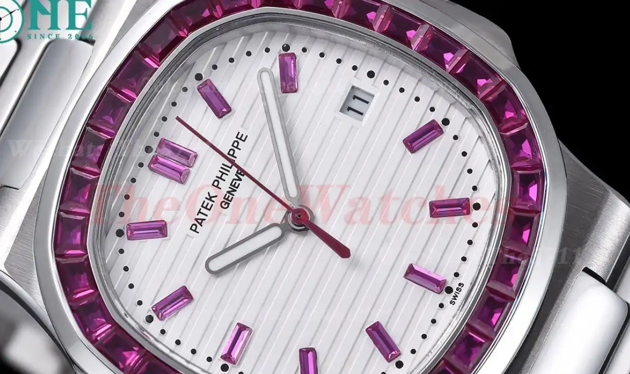 Nautilus 40mm SS SS Purple Dia White Dial GDF MY8215