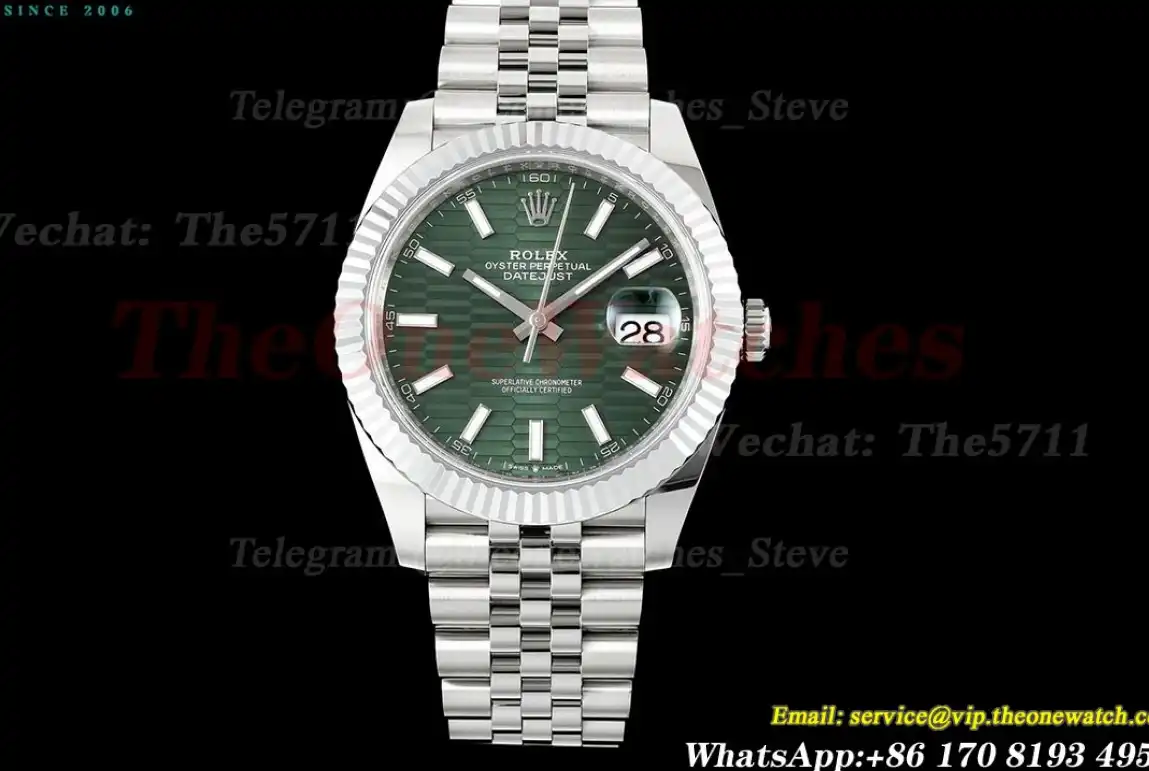 Datejust 126334 41mm Jub SS SS Green Textured Dial JQF VR3235