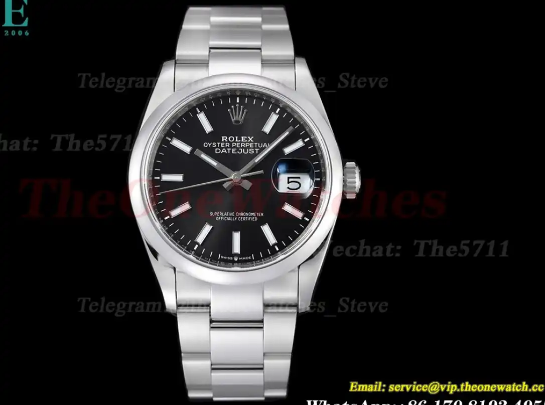 Datejust 126200 36mm Oys Wimbledon SS SS Black Dial VSF VS3235