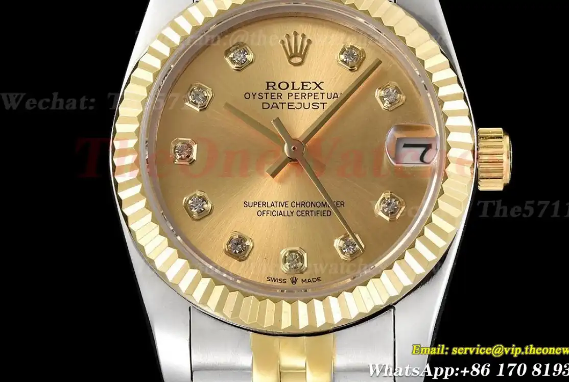 Datejust 31mm 278273 YG SS Gold Dia GDF MY8215